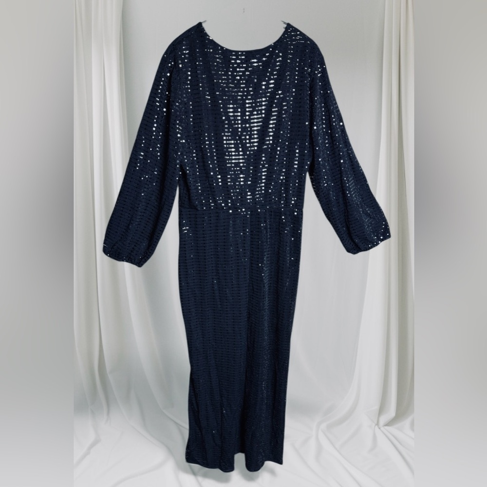 Alexa B Nites Elegant Black Sequin Dress - Picture 3 of 6